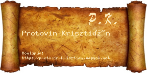 Protovin Krisztián névjegykártya